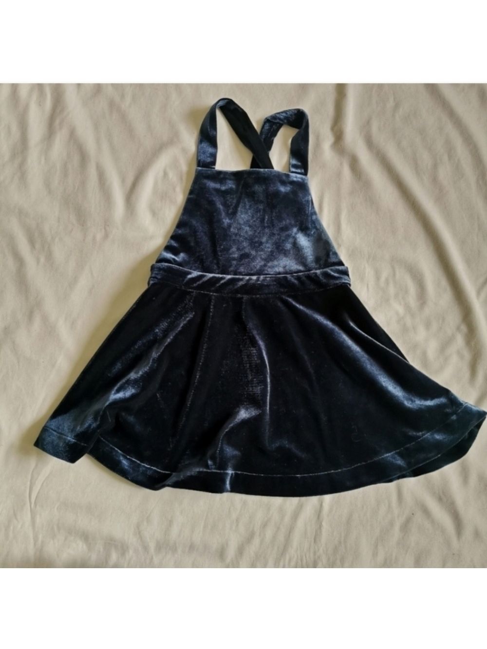 Velvet Blue Romper dress